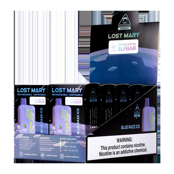Blue Razz Ice Lost Mary OS5000 - Image 2
