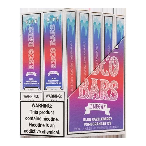 Blue Razzleberry Pomegranate Ice Esco Bar MEGA - Image 2