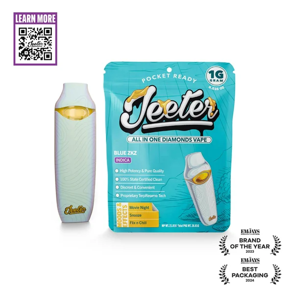 Blue ZKZ - Jeeter All In One Diamonds Vape | Pocket Ready | 1g | Indica