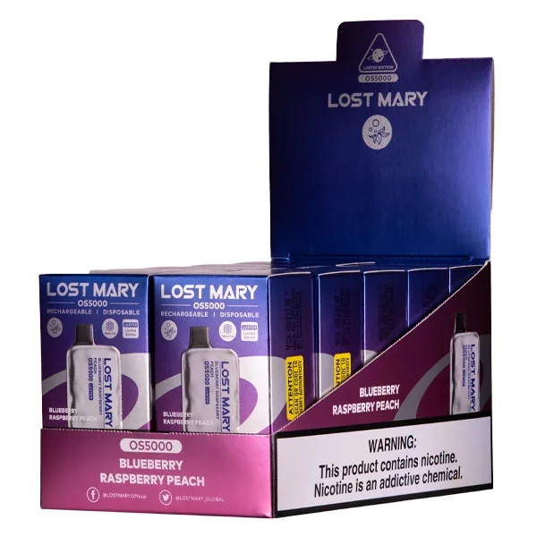 Blueberry Raspberry Peach Lost Mary OS5000 Luster - Vaperushusa Online Vape Store - Image 2