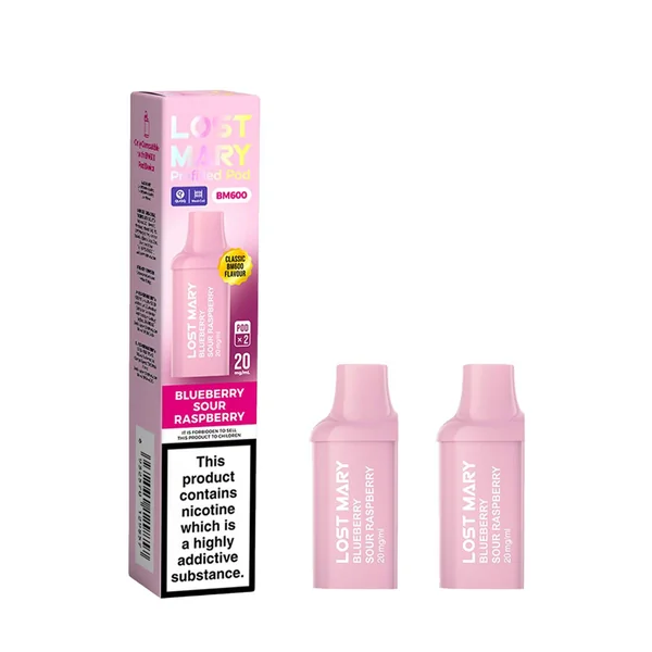Blueberry Sour Raspberry Lost Mary BM600 Pods (x2) - Image 3