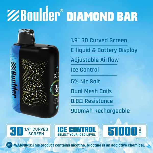 Boulder Diamond Bar 51000 Puffs Disposable Vape Device - Image 4