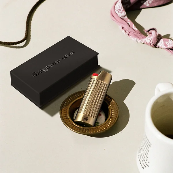 Brass Gold Sleeve Case for BIC Lighter - Image 4
