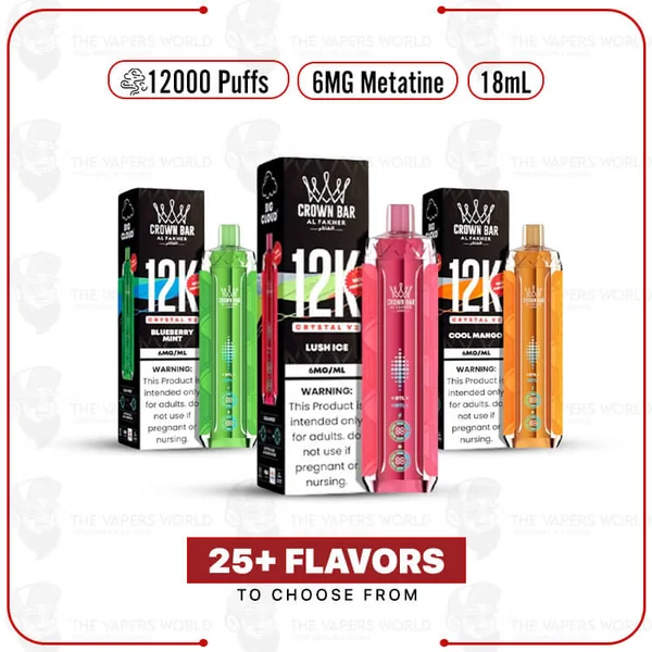 Buy AL Fakher Crown Bar 12K Crystal V2 Disposable Online