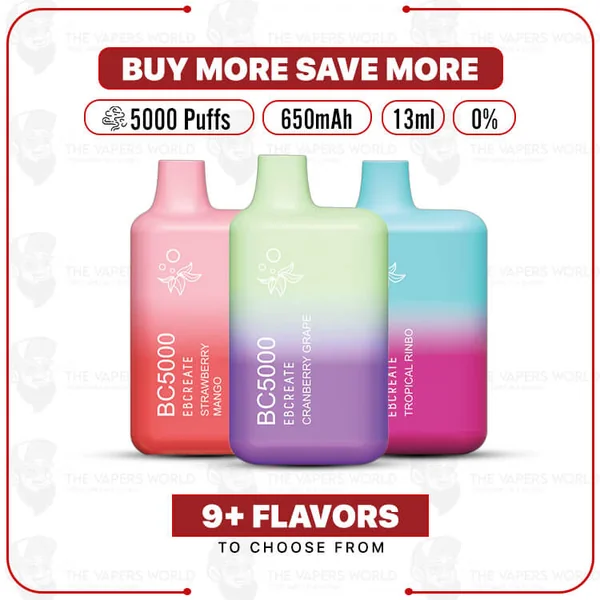 Buy BC5000 Disposable Vape 0-Nic Online | The Vapers World