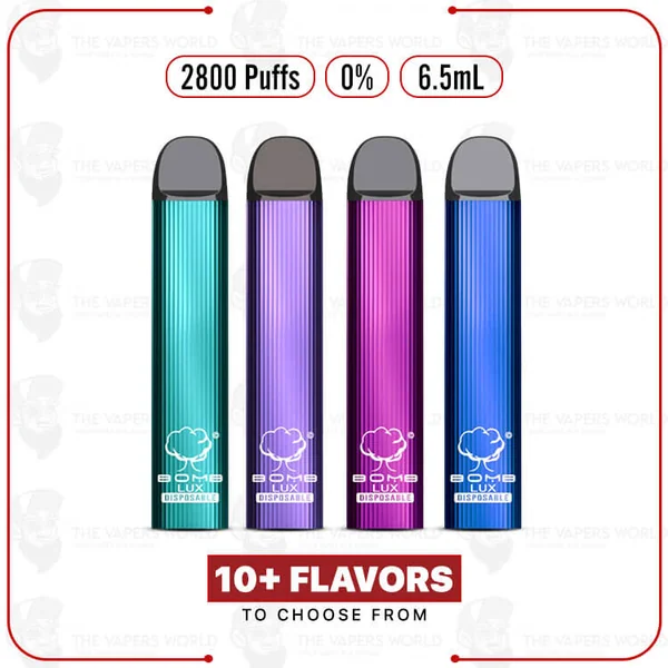 Buy Bomb Lux Disposable 0-mg 2800 Puffs Online | The Vapers World