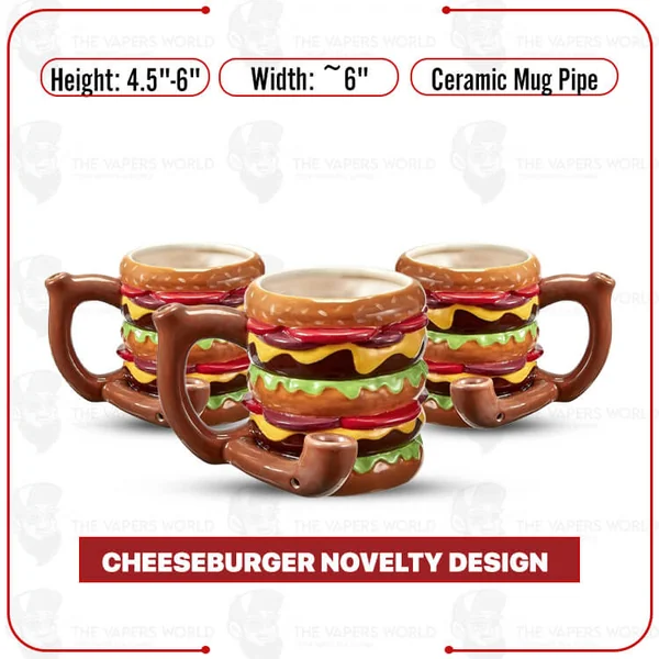 Buy Cheeseburger Ceramic Pipe Mug Online | The Vapers World
