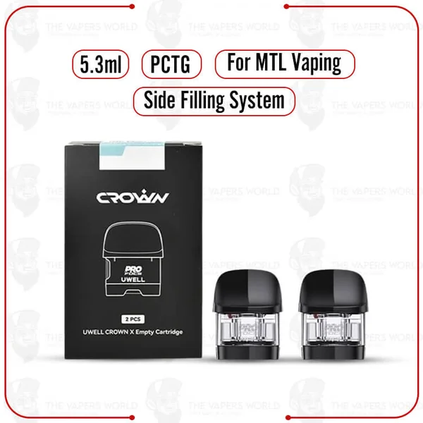 Buy Uwell Crown X Empty Replacement Pod Cartridge - 2PK