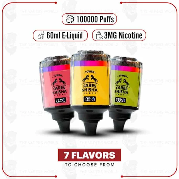 Buy Wiwi Tower Fares Shisha 100K Puffs Online