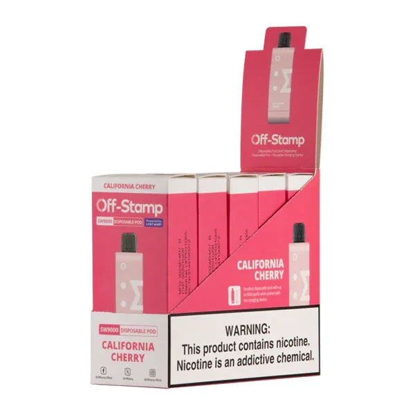California Cherry OFF STAMP SW9000 Disposable - Vaperushusa Online Vape Store - Image 3