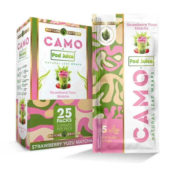 Camo X Pod Juice Narural Wraps Strawberry Yuzu Matcha