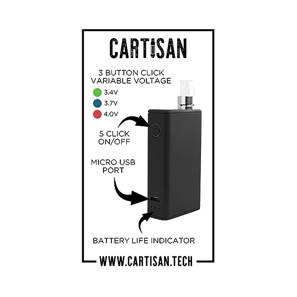 Cartisan Black Box – Discreet 900mAh 510 Battery - Image 9