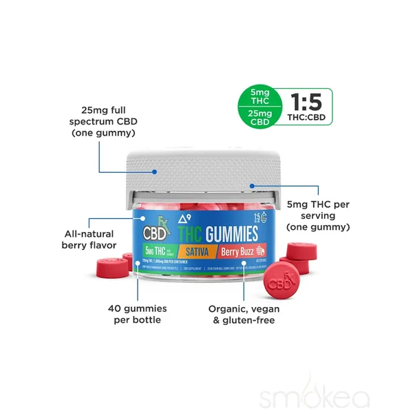 CBDfx Delta 9 THC + CBD Gummies - Berry Buzz - Image 3
