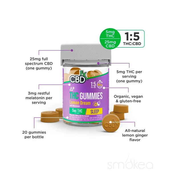 CBDfx Delta 9 THC + CBD Gummies - Lemon Dream - Image 3