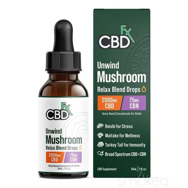 CBDfx Unwind Mushroom Relax Blend Tincture - Image 2