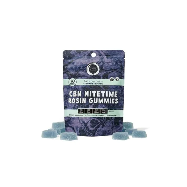 CBN Nitetime Rosin Gummies: Full-Spectrum 20mg CBN / 20mg CBD / 1.25mg THC