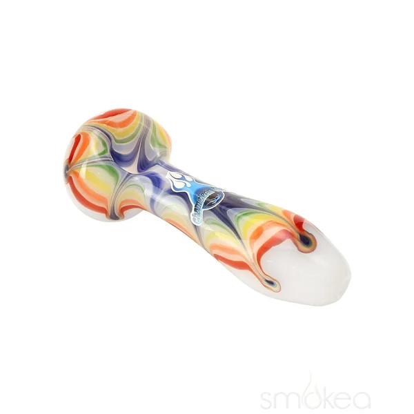 Chameleon Glass Rainbow Splat Spoon Hand Pipe