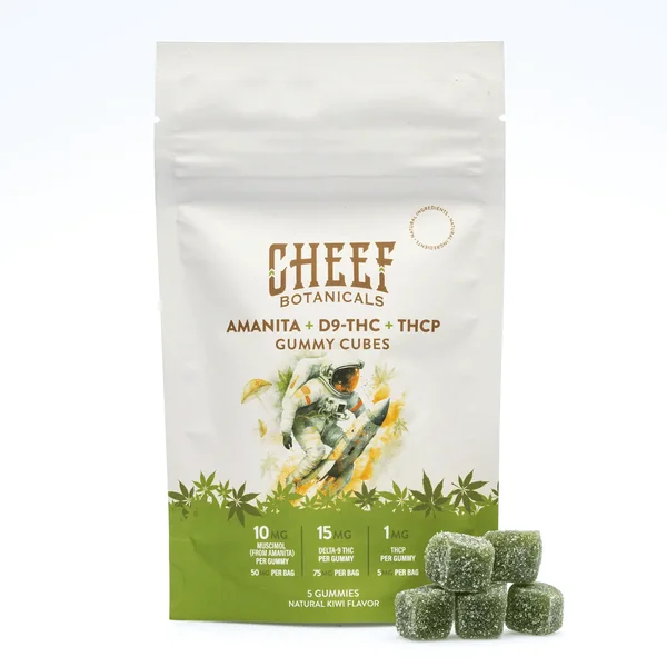 Cheef Botanicals Amanita Muscaria Mushroom + Delta 9 + THCP Gummy Cubes (5 Count)