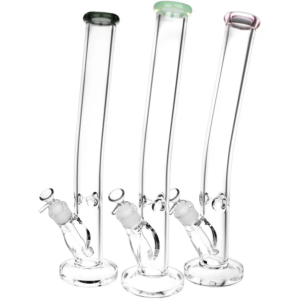Classic Bent Neck Straight Tube Glass Water Pipe | 14mm F | Colors Vary - Image 6