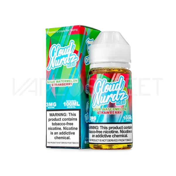 Cloud Nurdz Iced TFN Sour Watermelon Strawberry (100ml)