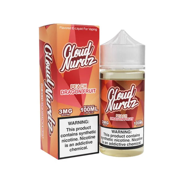 Cloud Nurdz Peach Dragonfruit Synthetic Nicotine 100ml E-Juice