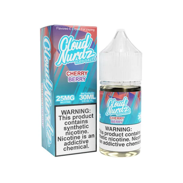 Cloud Nurdz Salts Iced Cherry Berry Synthetic Nicotine 30ml E-Juice