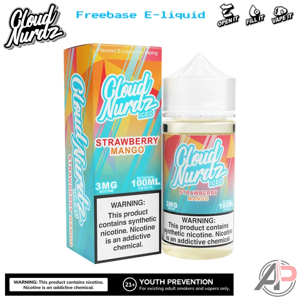 Cloud Nurdz Strawberry Mango Iced E-Liquid 100mL