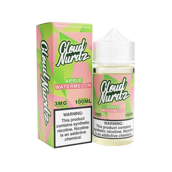 Cloud Nurdz Watermelon Apple Synthetic Nicotine 100ml E-Juice