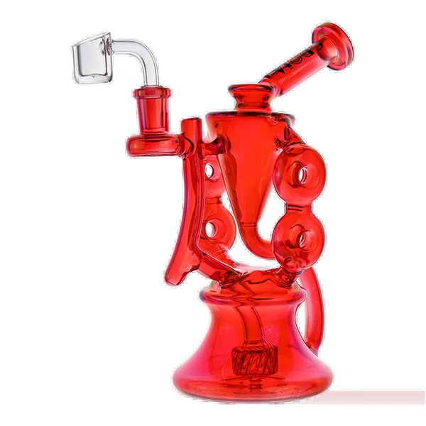 Croia Glass 10" Symmetrical Quad-Donut Klein Recycler Dab Rig | Croia Glass