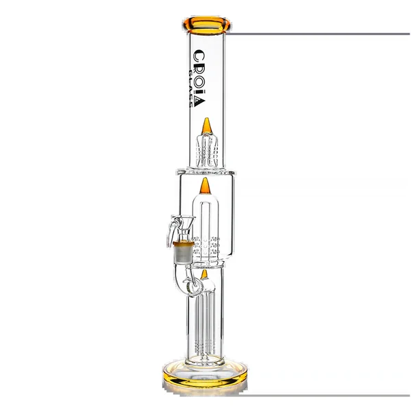 Croia Glass 16" Triple Rocket-Perc Scientific Glass Bong | Croia Glass - Image 2