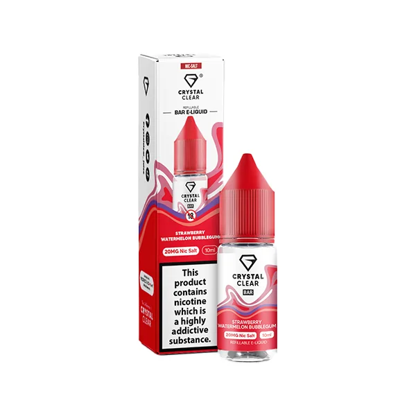 Crystal Clear Bar Salt Strawberry Watermelon Bubblegum E Liquid 10ml