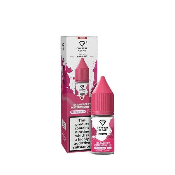 Crystal Clear Bar Salts Strawberry Watermelon Ice Nic Salts 10ml E-Liquid