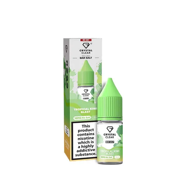 Crystal Clear Bar Salts Tropical Kiwi Blast Nic Salts 10ml E-Liquid