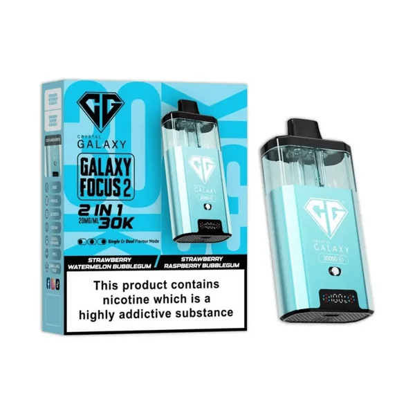 Crystal Galaxy 30K Focus 2 Prefilled Pod Kit Strawberry Watermelon Bubblegum/Strawberry Raspberry Bubblegum