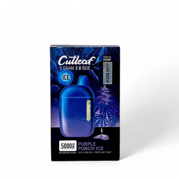 Cutleaf 5 Gram 2.0 Ice Hemp + Live Rosin Disposable - Image 2