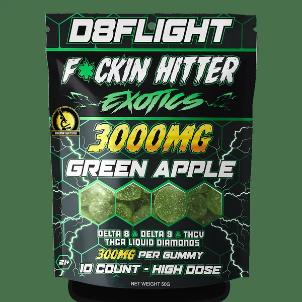 D8 Flight F*ckin Hitter Exotics Gummies Bag 3000mg 10ct (SINGLE) [DROPSHIP] - Image 2