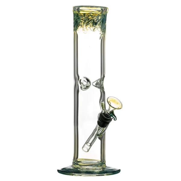 DankStop 10" Straight Tube with Raked Colored Glass Accents