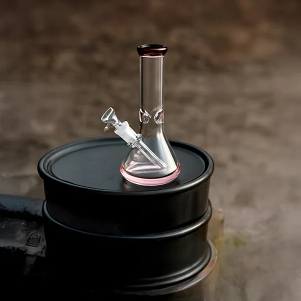 DankStop Big Base Beaker with Color Accents Bong - Green - 12 in. - Image 4