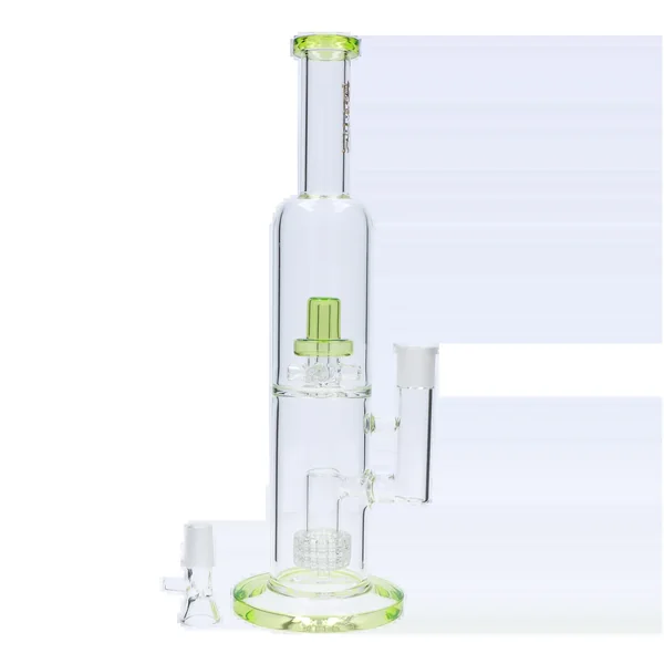 DankStop Dual Perc with Color Accents Bong - 15 in. - Image 16