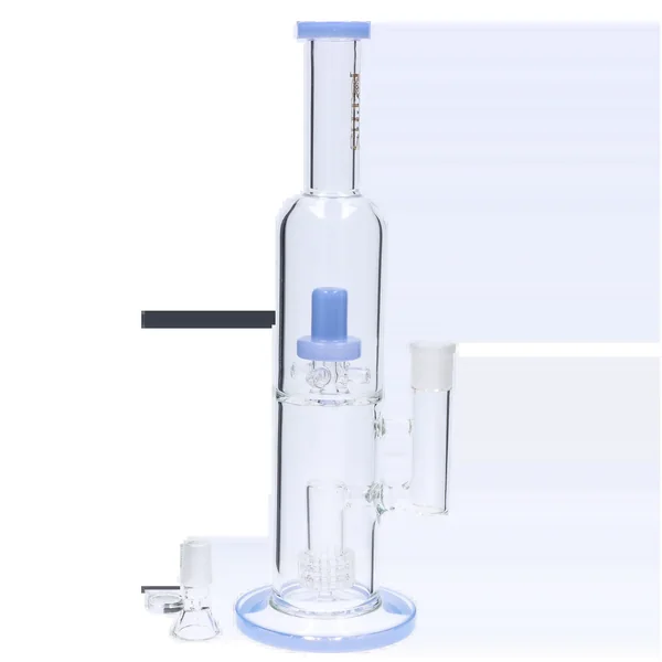 DankStop Dual Perc with Color Accents Bong - 15 in. - Image 6