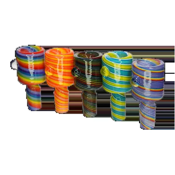 DankStop Fully Wrapped Striped Bowl - 14mm | Assorted Colors