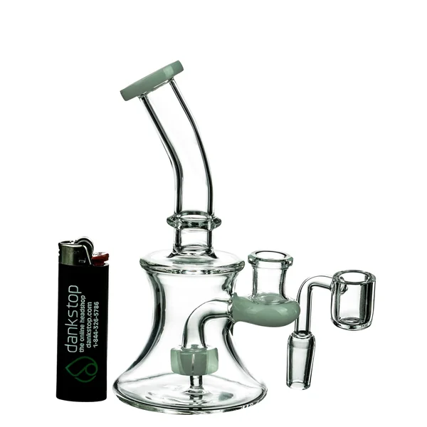 DankStop Hourglass Dab Rig With Colored Accents - Image 13
