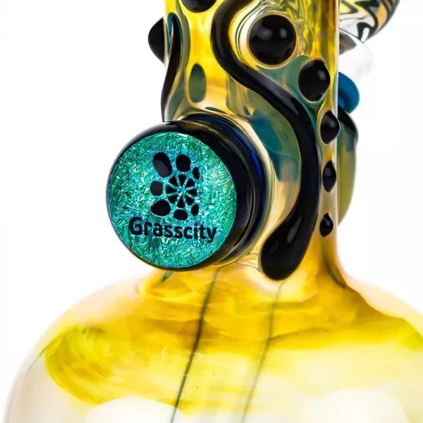 DankStop Jerome Baker Designs and Grasscity Dichro Fumed Glass Ice Bong | Green - Image 4