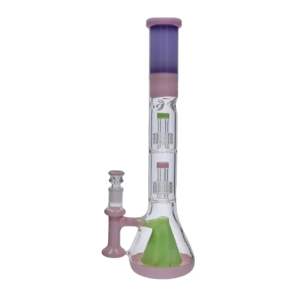 DankStop Retro Pastel Beaker with Dual Tree & Pyramid Perc Bong - 19.7 in. - Image 2