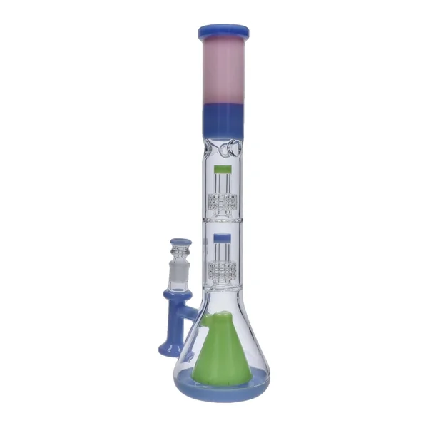 DankStop Retro Pastel Beaker with Dual Tree & Pyramid Perc Bong - 19.7 in. - Image 12