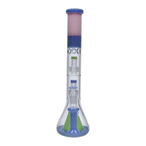 DankStop Retro Pastel Beaker with Dual Tree & Pyramid Perc Bong - 19.7 in. - Image 13