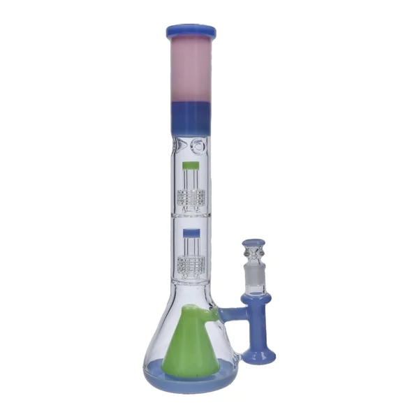 DankStop Retro Pastel Beaker with Dual Tree & Pyramid Perc Bong - 19.7 in. - Image 14