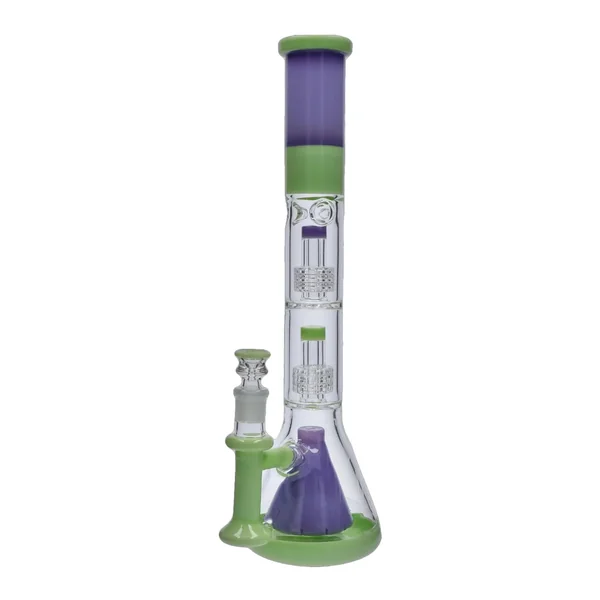 DankStop Retro Pastel Beaker with Dual Tree & Pyramid Perc Bong - 19.7 in. - Image 16