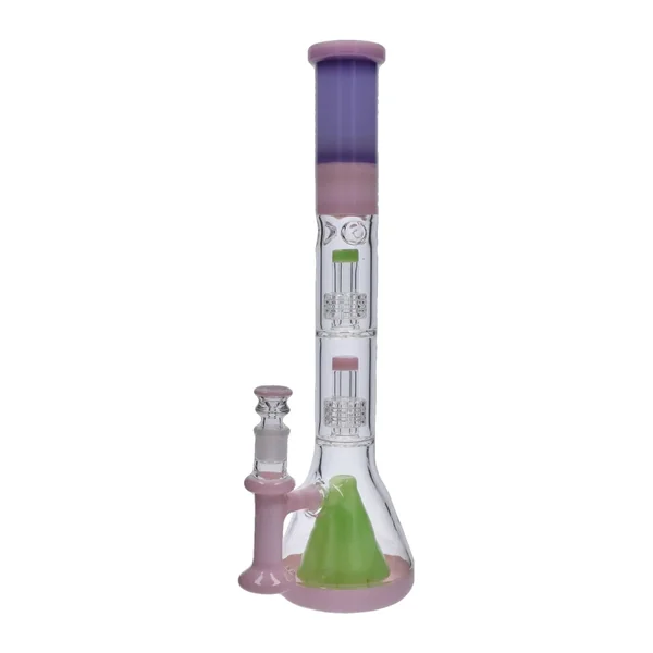 DankStop Retro Pastel Beaker with Dual Tree & Pyramid Perc Bong - 19.7 in. - Image 22