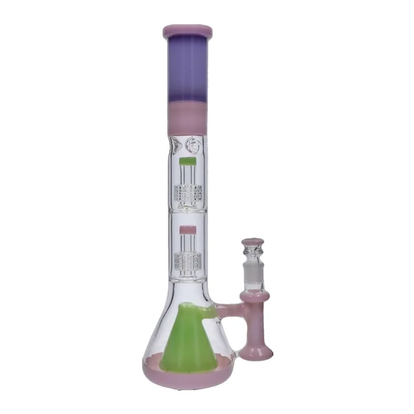 DankStop Retro Pastel Beaker with Dual Tree & Pyramid Perc Bong - 19.7 in. - Image 26